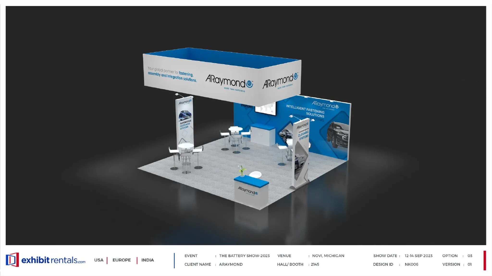 20x20 Peninsula booth design by Exhibit-Rentals
